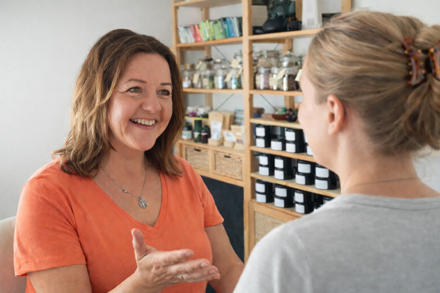 Zdenka with her client in the clinic