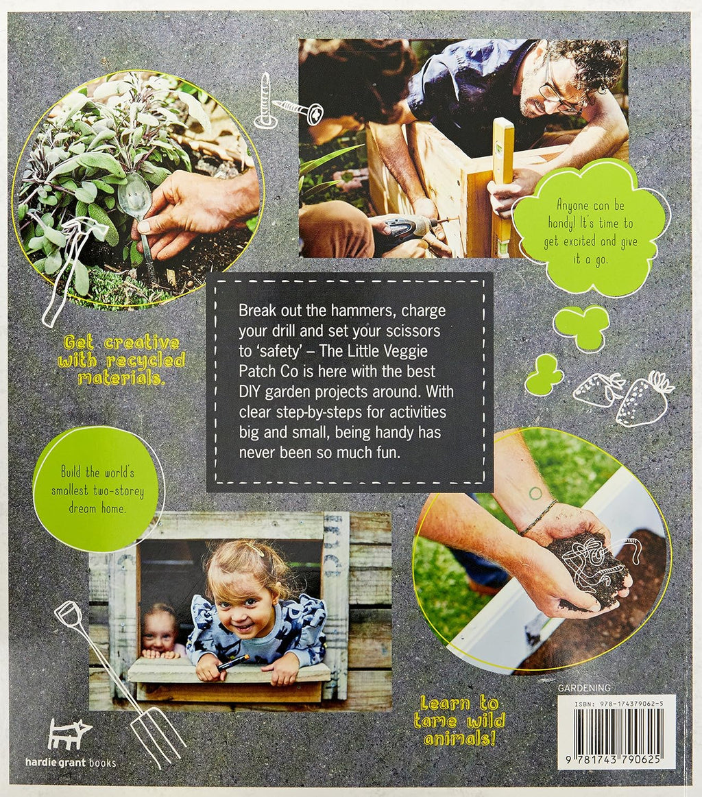 DIY Garden Projects back cover showing recycled garden activities
