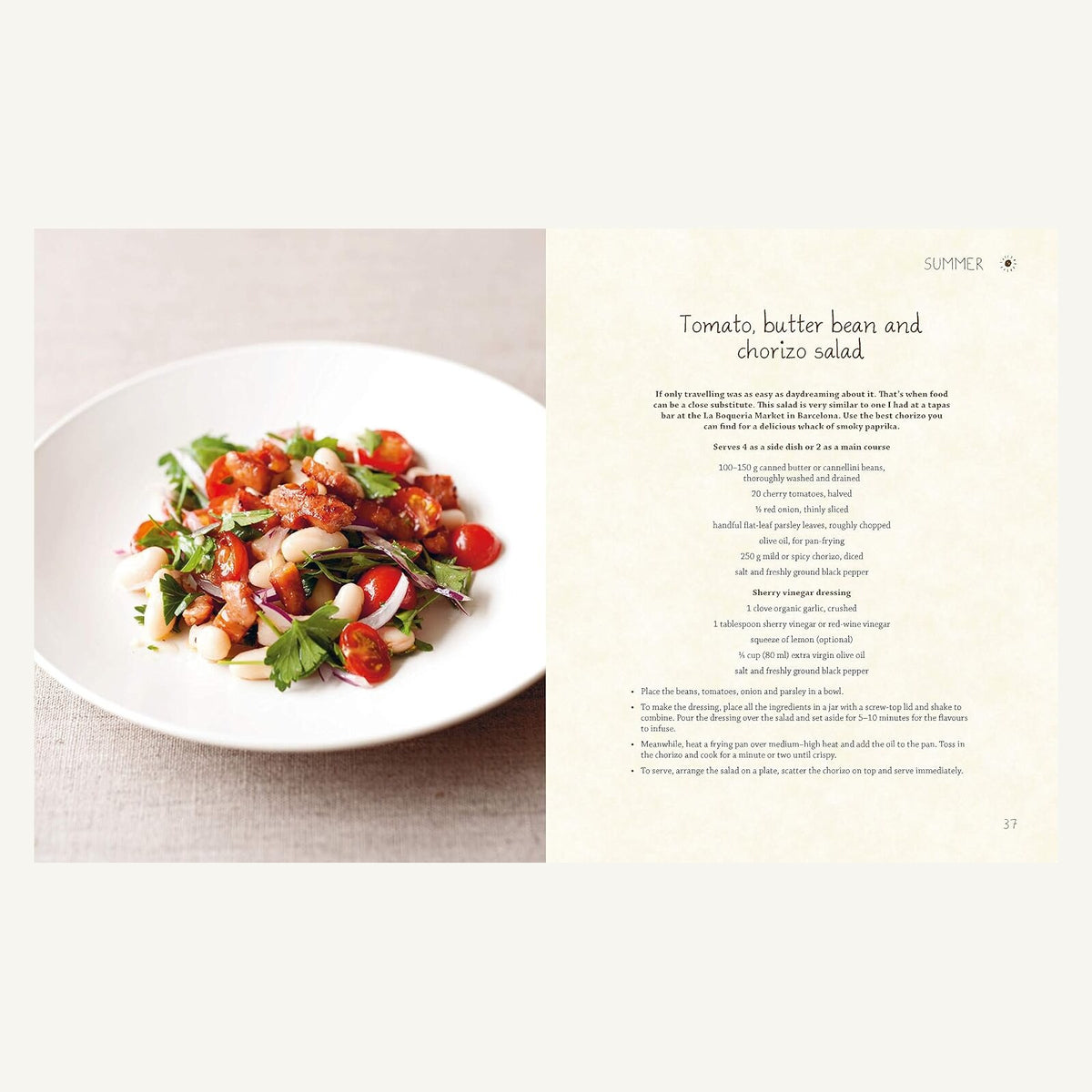 The Edible Balcony tomato butter bean and chorizo salad recipe