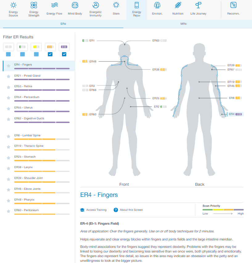 Example Energy4Life Energetic Rejuvenator screen