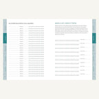 The Gardener's Planner edible plants list and planting checklist pages