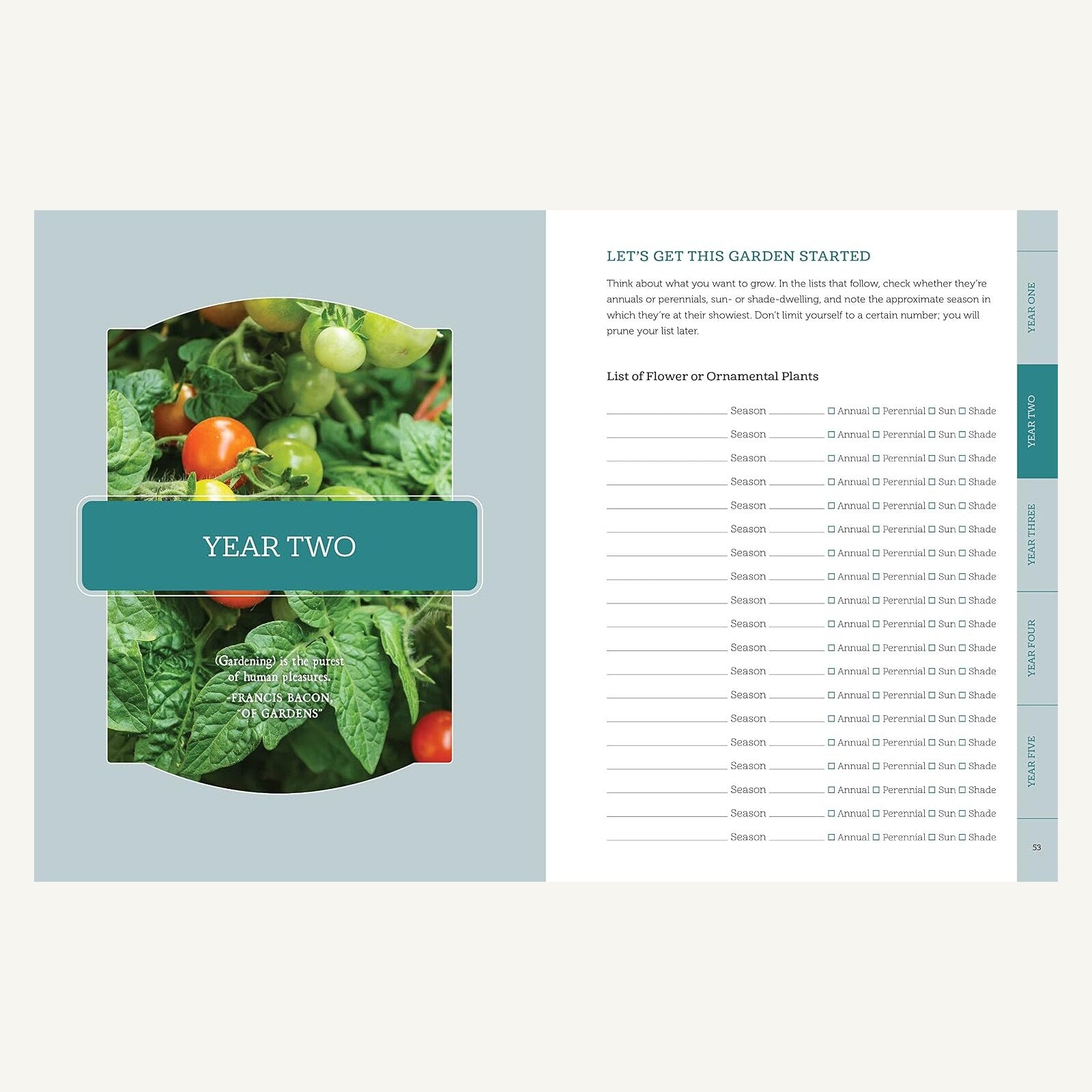 The Gardener's Planner year two garden planning pages