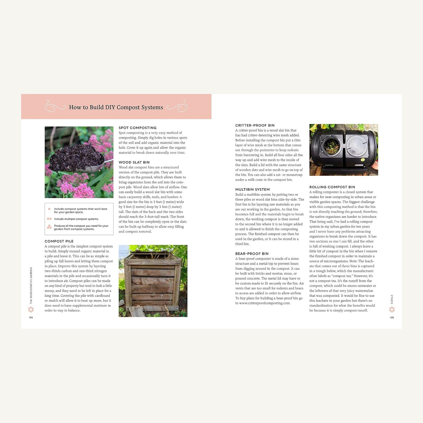 DIY compost systems inside The Regenerative Garden
