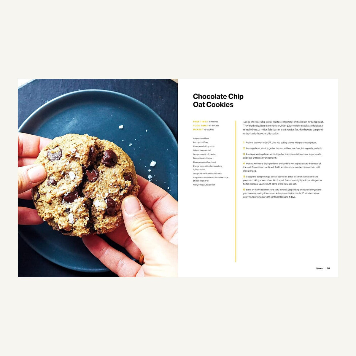 Chocolate chip oat cookie recipe inside Running on Veggies