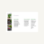 Contents of The Healthy Garden covering healthy gardens, communities and planet