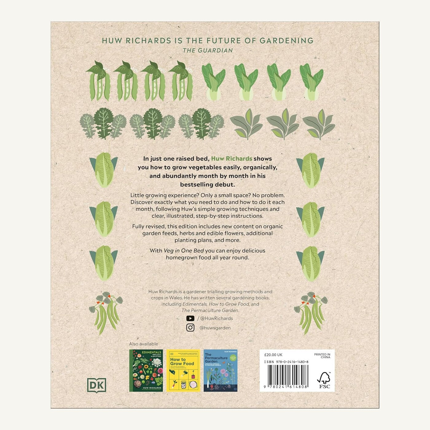 Back cover of Veg in One Bed by Huw Richards